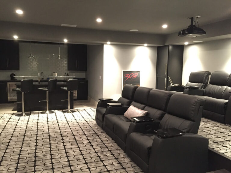 Custom Basement with Entertainment Chairs